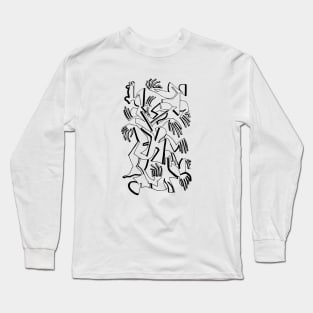 Abstract Bodies Drawing Improvisation #9 Long Sleeve T-Shirt